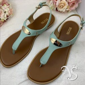 michael michael kors mk plate flat thong sandals